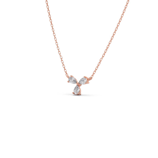 Triple Pear Diamond Cluster Necklace