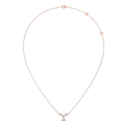 Triple Pear Diamond Cluster Necklace