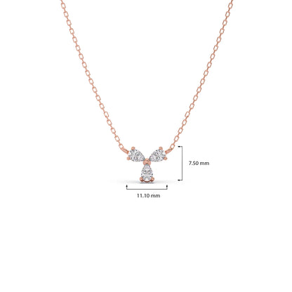 Triple Pear Diamond Cluster Necklace