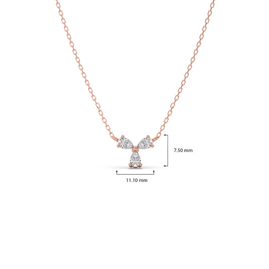 Triple Pear Diamond Cluster Necklace