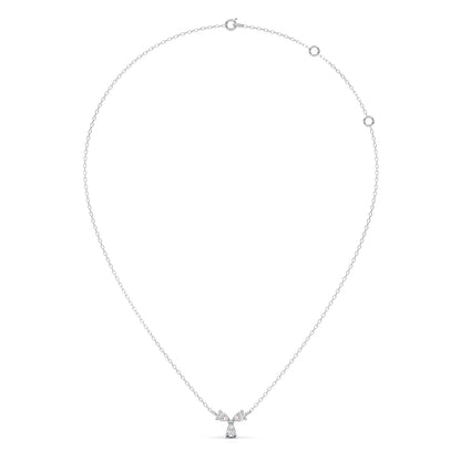 Triple Pear Diamond Cluster Necklace