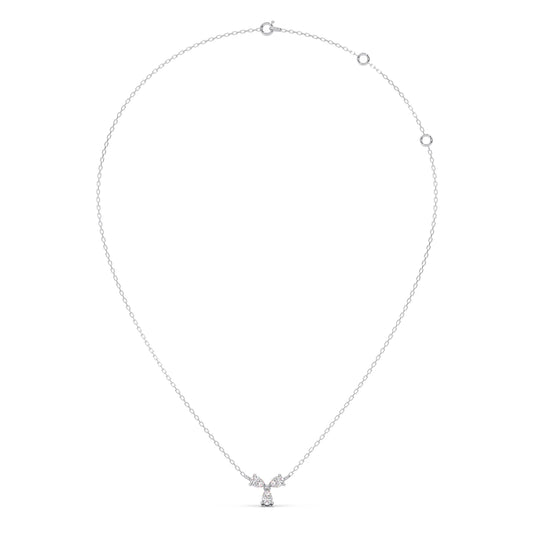 Triple Pear Diamond Cluster Necklace