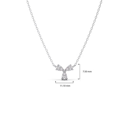 Triple Pear Diamond Cluster Necklace