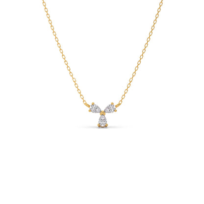 Triple Pear Diamond Cluster Necklace