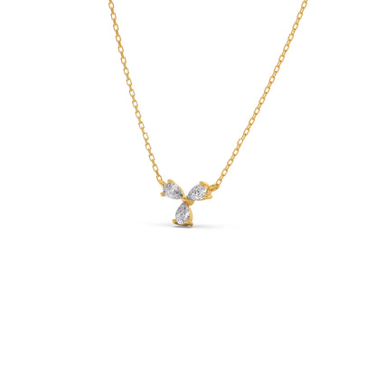 Triple Pear Diamond Cluster Necklace