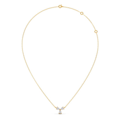 Triple Pear Diamond Cluster Necklace