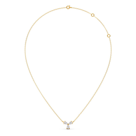 Triple Pear Diamond Cluster Necklace