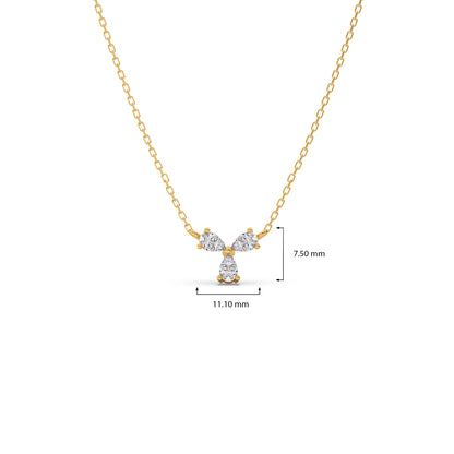 Triple Pear Diamond Cluster Necklace