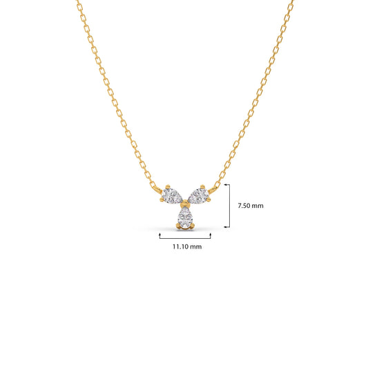 Triple Pear Diamond Cluster Necklace