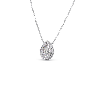 Pear-Shaped Diamond Halo Necklace