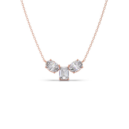 Oval & Emerald-Cut Elegant Necklace