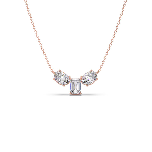 Oval & Emerald-Cut Elegant Necklace