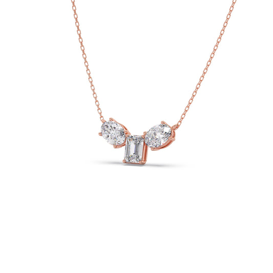 Oval & Emerald-Cut Elegant Necklace