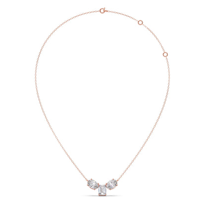 Oval & Emerald-Cut Elegant Necklace