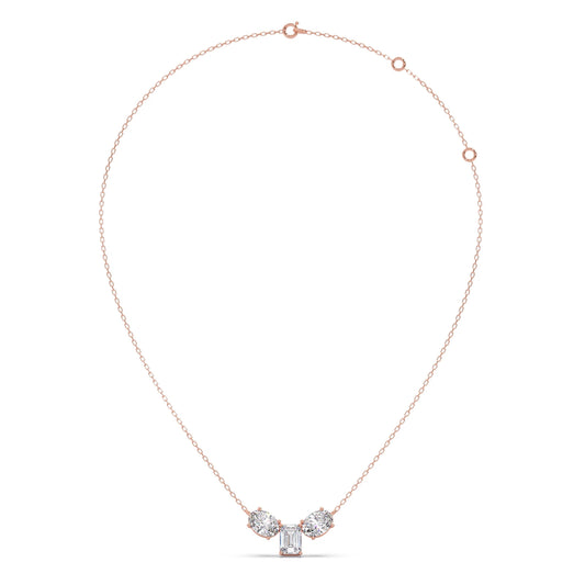 Oval & Emerald-Cut Elegant Necklace