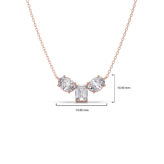 Oval & Emerald-Cut Elegant Necklace