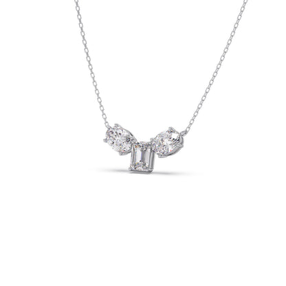 Oval & Emerald-Cut Elegant Necklace