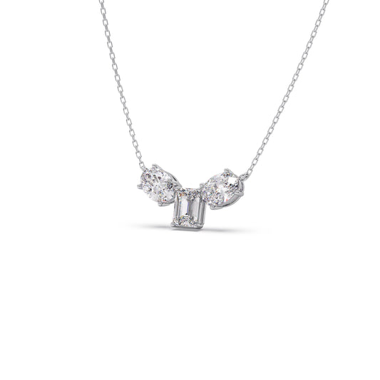 Oval & Emerald-Cut Elegant Necklace