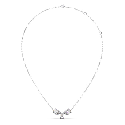 Oval & Emerald-Cut Elegant Necklace