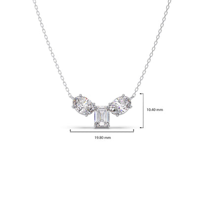 Oval & Emerald-Cut Elegant Necklace