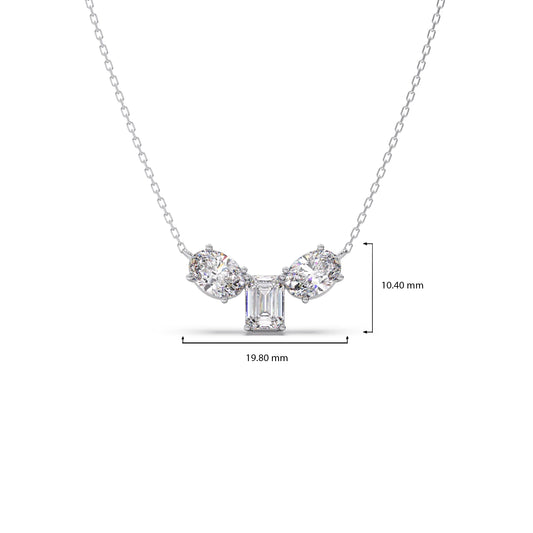 Oval & Emerald-Cut Elegant Necklace