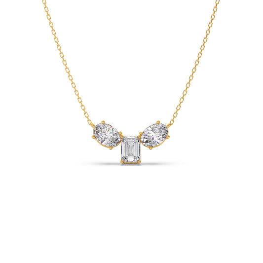 Oval & Emerald-Cut Elegant Necklace