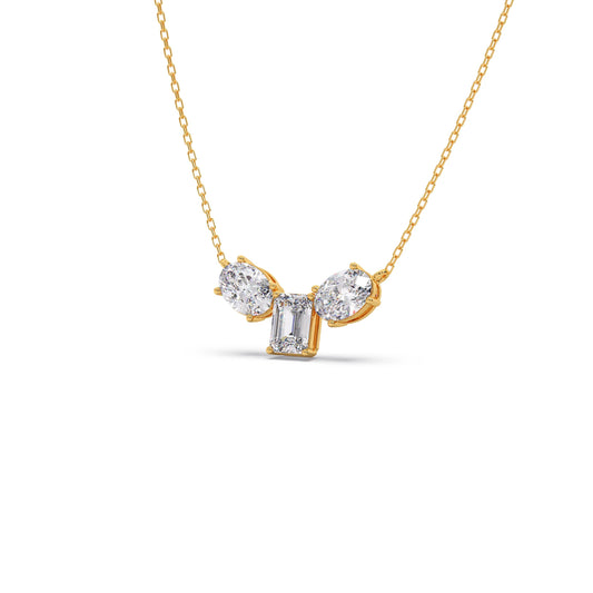 Oval & Emerald-Cut Elegant Necklace