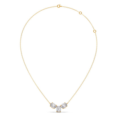 Oval & Emerald-Cut Elegant Necklace