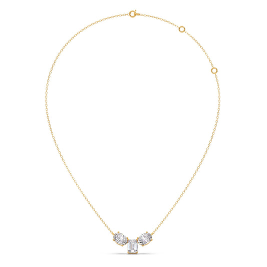 Oval & Emerald-Cut Elegant Necklace