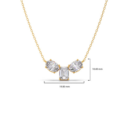 Oval & Emerald-Cut Elegant Necklace