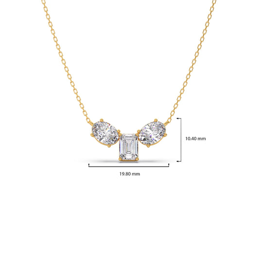 Oval & Emerald-Cut Elegant Necklace