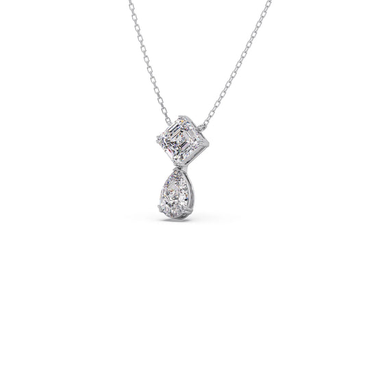 Cushion & Pear-Cut Diamond Necklace