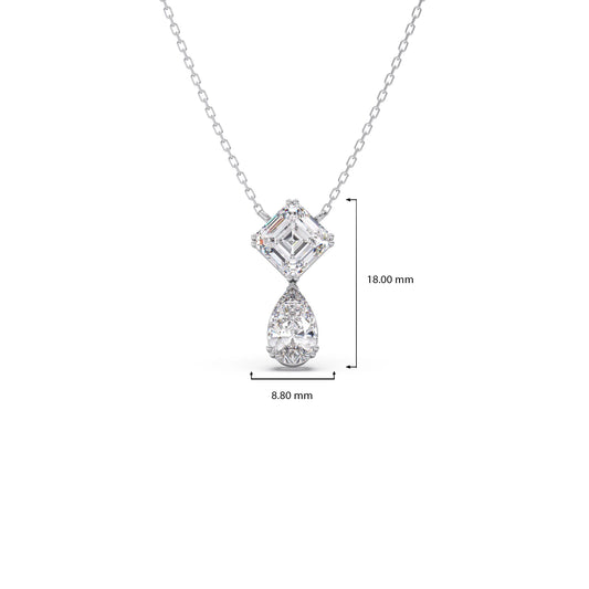 Cushion & Pear-Cut Diamond Necklace