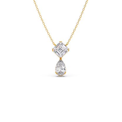 Cushion & Pear-Cut Diamond Necklace
