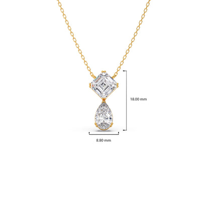 Cushion & Pear-Cut Diamond Necklace