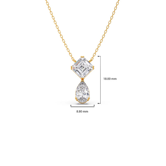 Cushion & Pear-Cut Diamond Necklace