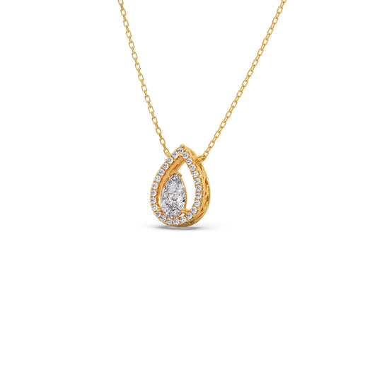 Pear-Cut Diamond Pendant Necklace