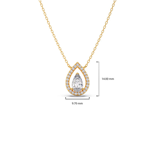 Pear-Cut Diamond Pendant Necklace