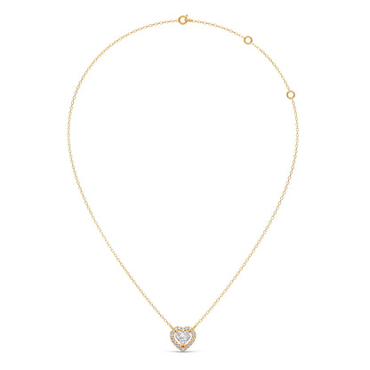 Heart-Shaped Halo Diamond Pendant Necklace