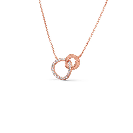 Gold Diamond Interlocking Circle Pendant