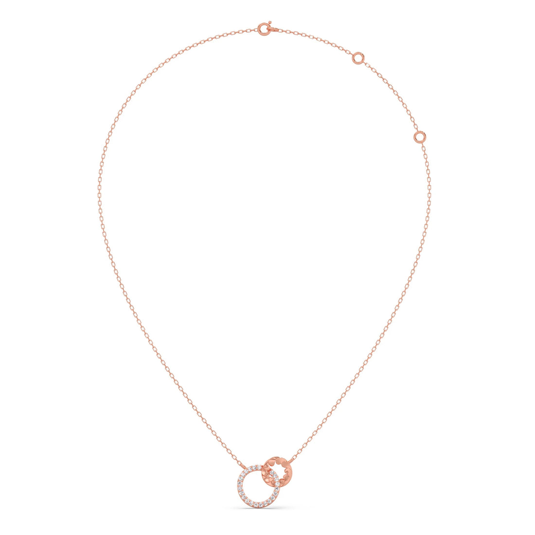Gold Diamond Interlocking Circle Pendant