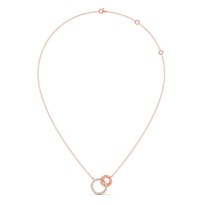Gold Diamond Interlocking Circle Pendant