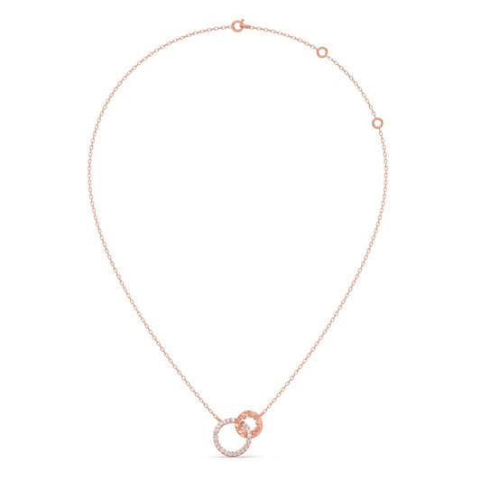 Gold Diamond Interlocking Circle Pendant