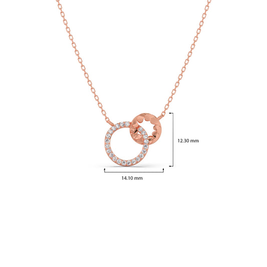 Gold Diamond Interlocking Circle Pendant