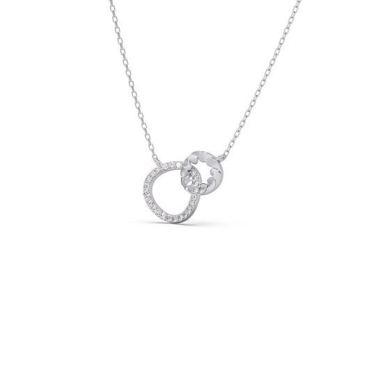 Gold Diamond Interlocking Circle Pendant