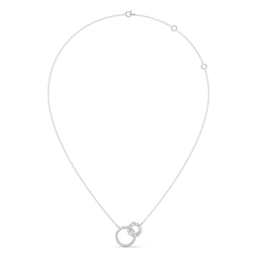 Gold Diamond Interlocking Circle Pendant