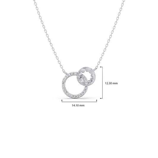 Gold Diamond Interlocking Circle Pendant