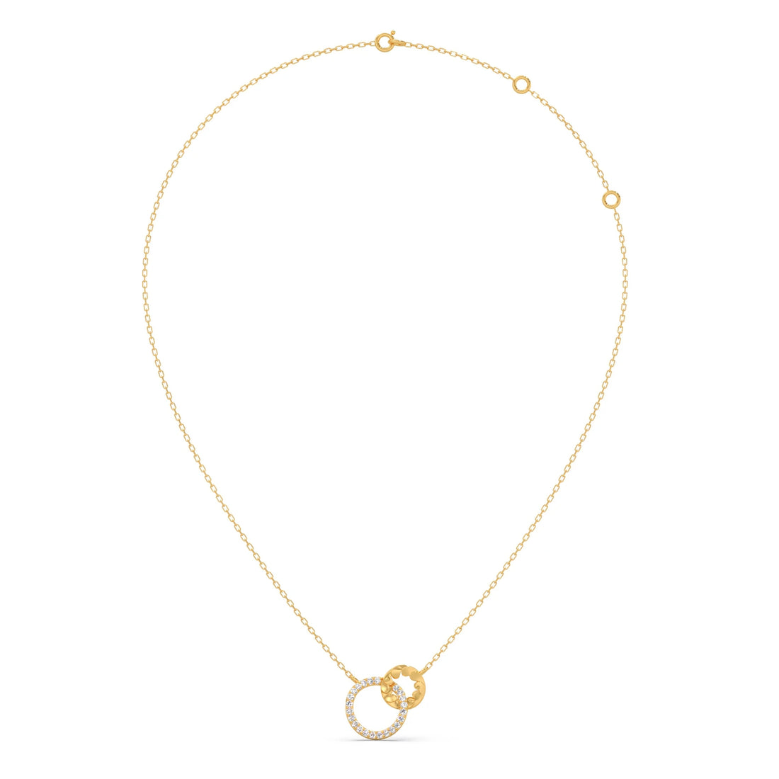 Gold Diamond Interlocking Circle Pendant