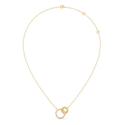 Gold Diamond Interlocking Circle Pendant
