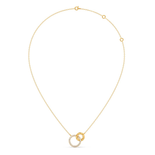 Gold Diamond Interlocking Circle Pendant